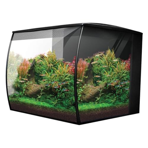 Fluval Flex 2.0 Aquarium Kit - Freshwater Fish Tank with Curved Glass - Includes 7500K LED Light, Lid and 3-Stage Filtration System (15 Gallon)