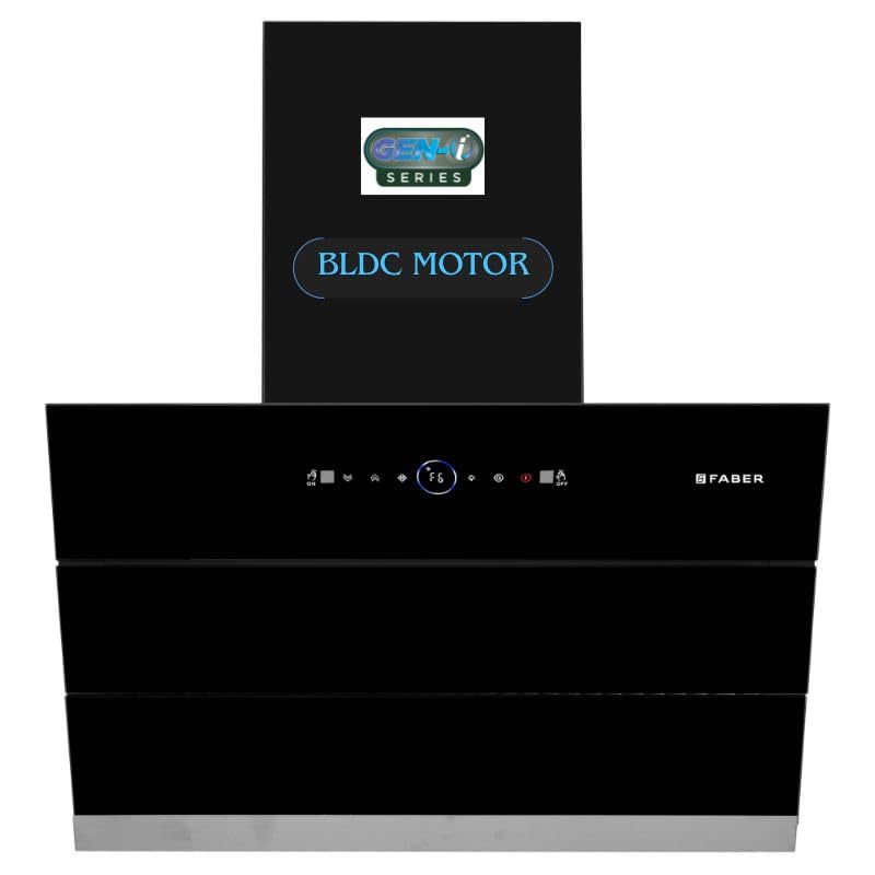 Faber Maple 60cm 1500m³/hr BLDC Autoclean Slant Chimney| 9 Speed Silent Hood| Energy Efficient|Touch&Gesture Control |12Yr Motor,2Yr Comprehensive Warranty by Faber|Hood Maple BLDC FL HC BK IN60