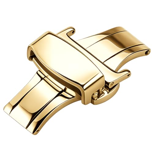 Image of DBLACK ''DSLCK3'' Butterfly Lock Stainless Steel Deployment Buckle Double Push Spring Clasp for Watch strap / / For 16mm, 18mm, 20mm, or 22mm Watch Bands (Choose Your Size & Color)