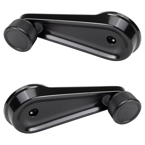 Image of TRQ Front Window Crank Handle Set Black Compatible with 79-15 International