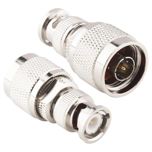 Pack de 2 Conectores N Macho a BNC Macho Coaxial miniatura 1