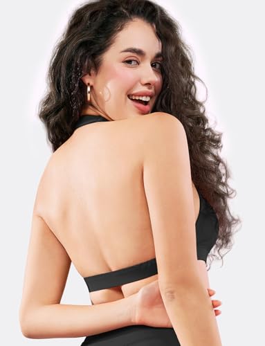 VOYJOY Sports Bras for Women Basic Wireless Bra Crop Workout Yoga Bra Sexy Tank Top3