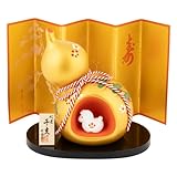 瀬戸陶芸社 2026年 干支 置物 置き物 コンパクト 午 馬 うま 正月飾り 開運 金彩瓢箪福午 大 昭峰窯 106