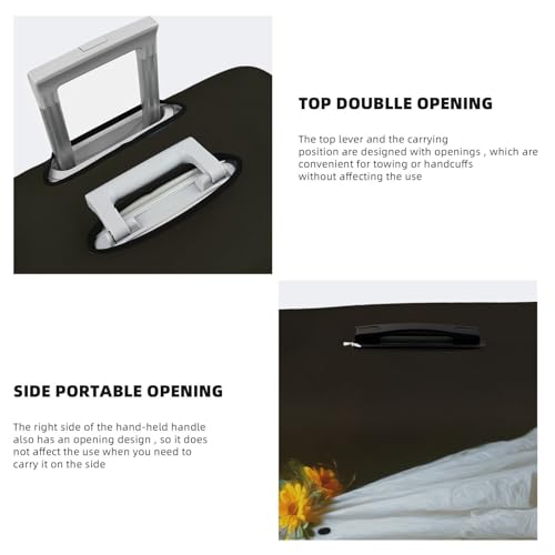 Cute Ghost With Yellow Flower Wreath Elastic Travel Luggage Covers Dustproof Scratch-Resistant Suitcase Protector Fit 22-24 Inch3