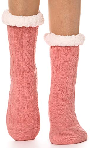 Image of EBMORE Women Slipper Fuzzy Socks Fluffy Cozy Cabin Warm Winter Soft Thick Comfy Fleece Non Slip Home Socks