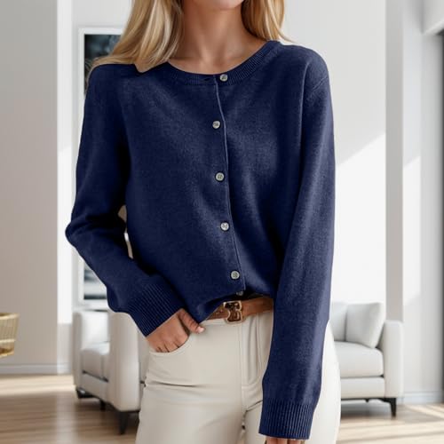 Womens Sweaters Cardigan Dressy Button Down Cardigans Sweater Lightweight Long Sleeve Crewneck Knit Open Front Tops2