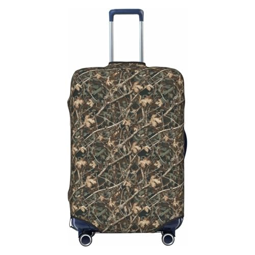 Green Camouflage Maple Leaves Print Travel Luggage Covers, Washable Suitcase Covers Protector for Luggage 18-32 Inch High Elasticity