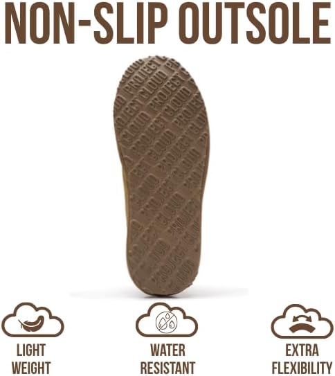 Project Cloud Mens Slippers 100% Genuine Leather with Australian Shearling Lining & Memory Foam Insole Outdoor & House Slippers for Men - Non-Slip Fuzzy Mens Shoes - Image 4