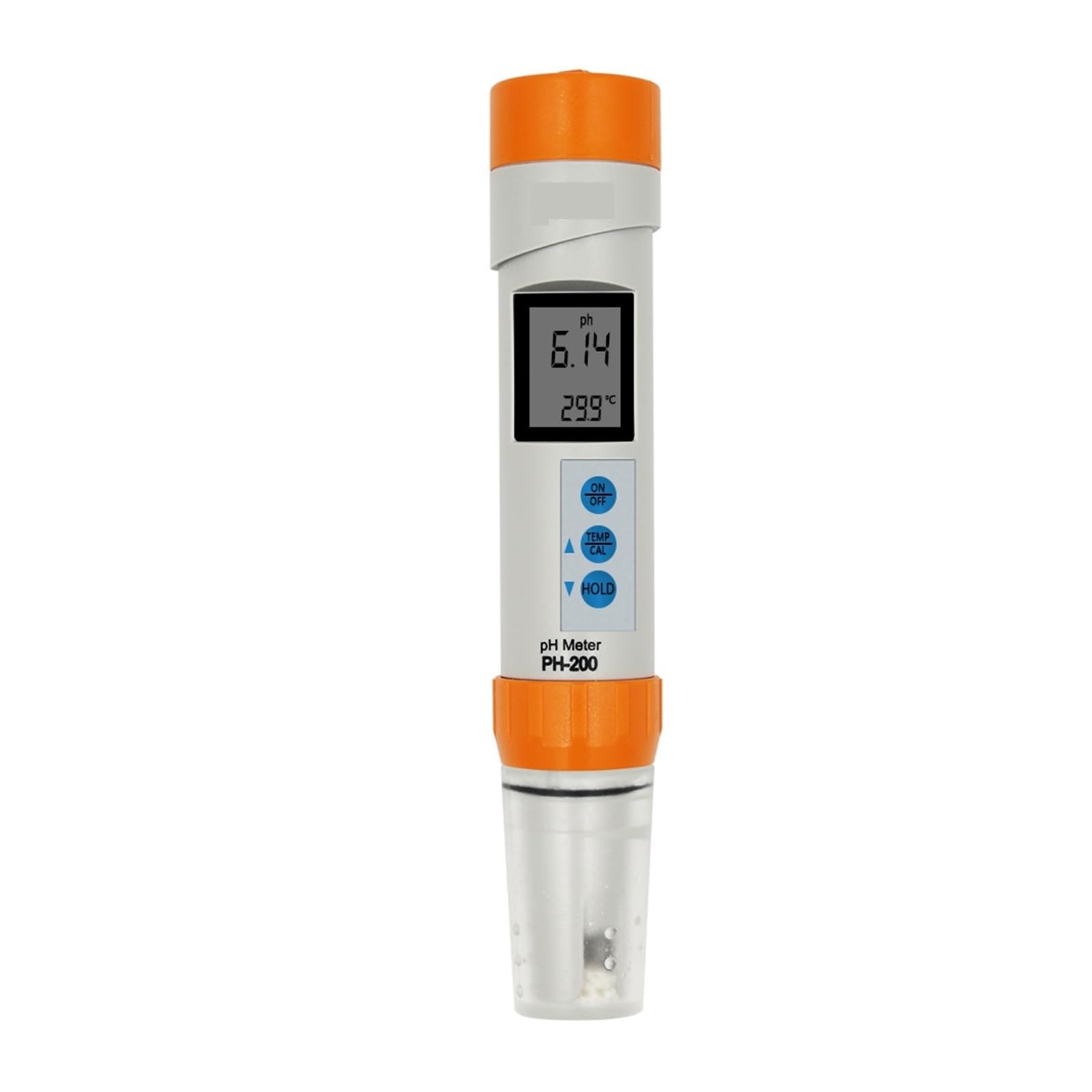 Medidor digital de temperatura con función calibración automática PH Calidad del agua Pen Tester MedicióN Precisa(Orange)