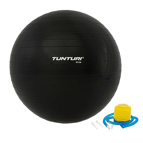 Tunturi Unisex's Yoga Gym Ball, Black, 65 cm