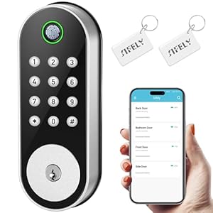 Keyless-Entry Fingerprint Deadbolt Smart Lock: Sifely Smart Lock, Automatic Electronic Keyless Entry Door Lock, Digital Smart Door Lock with Code, Biometric Fingerprint Door Lock with Keypad (Silver)