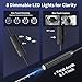 CTEOUNPT Endoscope Camera with Light, 1920P HD Borescope Inspection Camera with 8 Adjustable LEDs, IP67 Waterproof Semi-Rigid 16.4ft Snake Cable for Android, iPhone, and iPad(Single Lens)