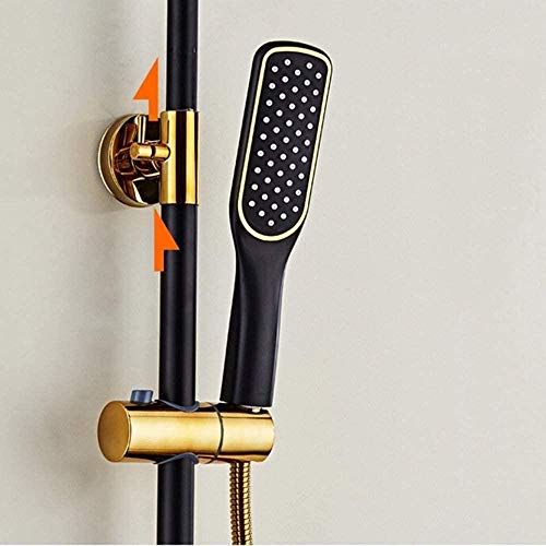 Ensemble de douche en or noir contre le manque de pression