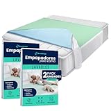 BESTZINGS Empapadores Cama Adultos Empapadores Bebe Lavable Protector Colchon Impermeable Pipi Stop Cambiador Desechable Empapador con Alas Protector Cama Empapador 180x90 Pack 2