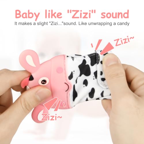 Image of 2Pack Silicone Teething Mitt, Cow Baby Teething Toy for 0-6 6-12 Months, Food Grade Silicone Infant Teething Mitten, BPA-Free Baby Chew Toys for Pain Relief, Sucking Needs