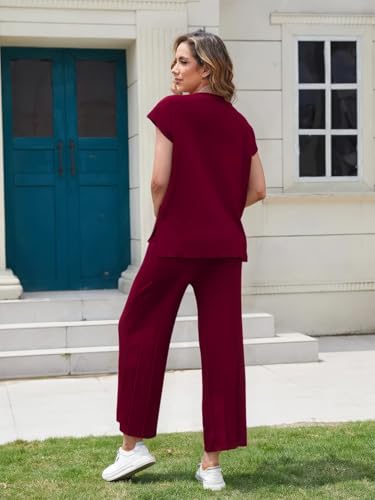Image of TYSORT Women Dropshoulder Summer co ords Set Track Suit Oversized Top Baggy Pant,Top and Pajama Set