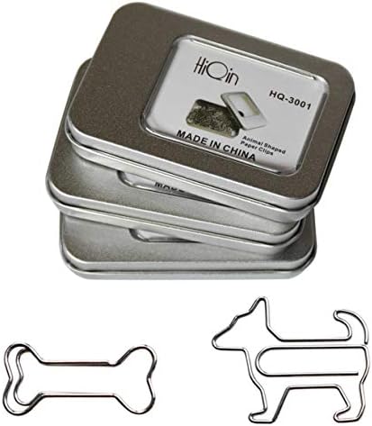 HiQin Paper Clips Dog Loves Bone Bookmark Clips (3 Boxes) - Cute Office Supplies Gift Birthday Gifts for Dog Lovers