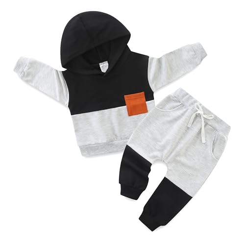 KIDDLETOWN Ensemble de vêtements pour bébé garçon, sweat - shirt, pantalon long, Sweatshirt et Jogging Pantalons pour 3-24 Mois, Automne Printemps Tenues