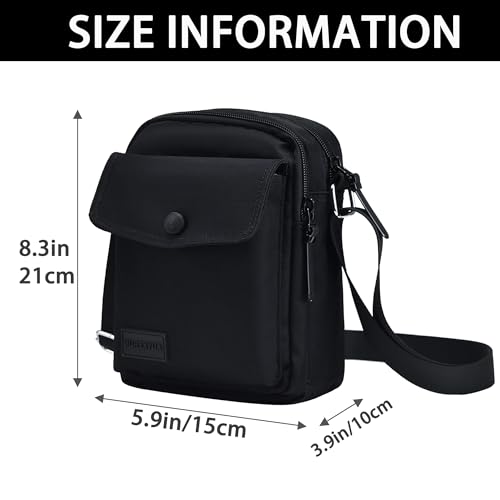 Small Nylon Crossbody Bags for Women with Adjustable Strap, Mini Purse, Shoulder Bag Traveling Workout(Black) ﻿3
