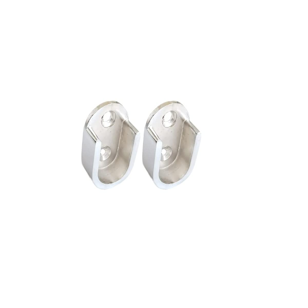 ESPANO INDIA Zinc Oval Hanging Rail Rod Bracket Support for Closet [Finish : SS, Pack of 2]-image-17