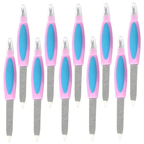 ERINGOGO 10Pcs Double Ended Nail Files Reusable Dual Sided Nail Buffing Tools for Home and Salon Use Compact Design for Durable Easy to Clean