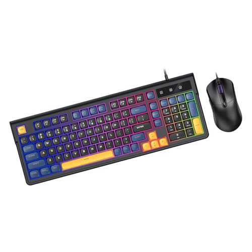 Claviers à cordon USB de couleurs mélangées à 98 touches RVB