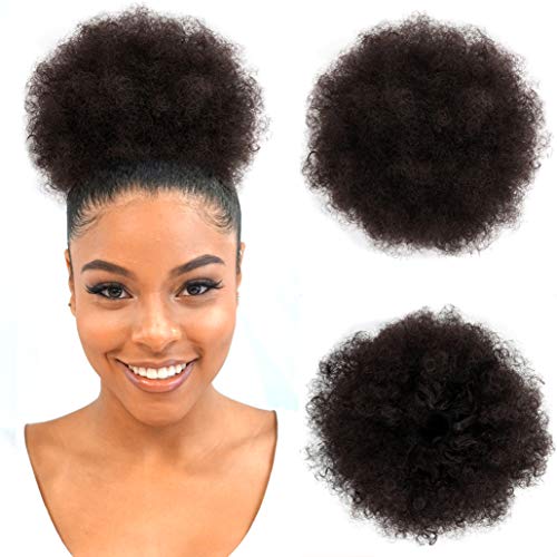 Short Afro Puff Ponytail for Black Women Hair Synthetic African American Wrap Kinky Curly Pony Tail Hair Pieces With Drawstring And Clips 4#