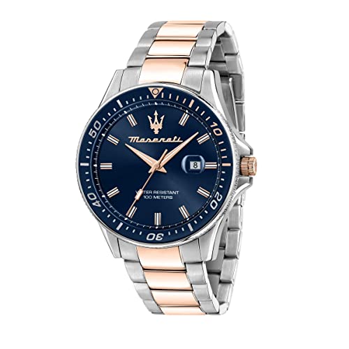 Maserati Montre pour Homme, Collection Sfida, en Acier, PVD Or Rose, avec Bracelet en Acier Inoxydable - R8853140003