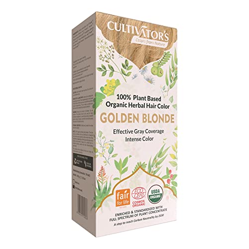 Cultivator's Organic Hair Colour - Organic Herbal Hair Colour for Women and Men - Ammonia Free Hair Colour Powder - Natural Hair Colour Without Chemical, (Golden Blonde) - 100g