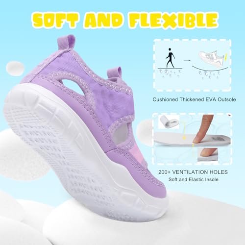 Image of BARERUN Kids Water Shoes Boys Girls Barefoot Aqua Socks for Swim Surf Pool Beach Sport Lightweight Breathable Sandal Athletic Slip-On Sneaker for Toddler Outdoor Indoor