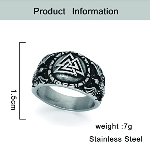 Bague Valknut en acier inoxydable : bijou Viking Odin d'exception