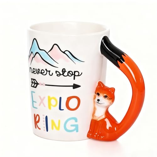 Imagen de GBKDQQ Taza de café con asa de zorro