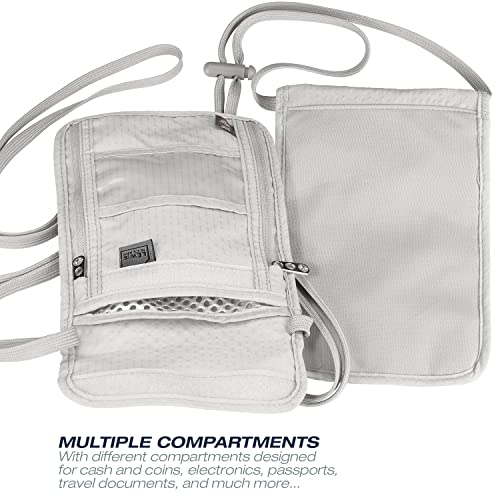 Lewis N. Clark Rfid Blocking Stash Neck Wallet, Travel Pouch + Passport Holder For Women & Men, Gray, One Size #TOP4