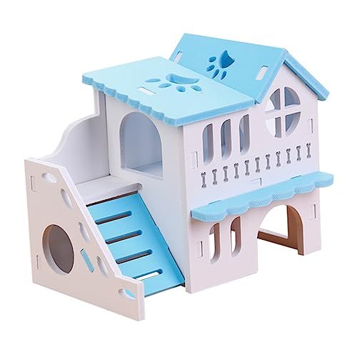 NESTINGHO 二重ハムスター別荘 小動物ケージ ハムスターのおもちゃ ハムスタータンクトッパー hamster toys hamster cage 木製の別荘のおもちゃ ハムスターの木の家
