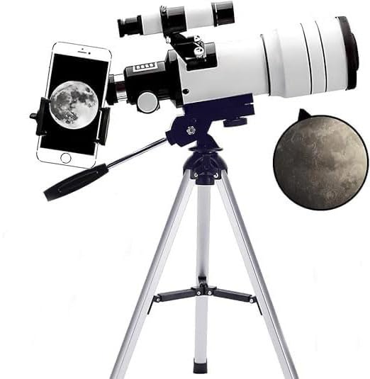 ATDORO Telescope for Adults & Kids 70mm Aperture (15X-150X) Portable Refractor Telescopes for Astronomy Beginners Travel Telescope with A Phone Adapter (White)