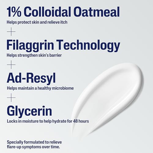 Image of CETAPHIL ECZEMA RESTORADERM Soothing Moisturizer, For Eczema Prone Skin, 16 oz, Fewer Symptom Flare-Ups, 48 Hour Hydration, 1% Skin Protectant Colloidal Oatmeal, Steroid Free, Doctor Recommended Brand