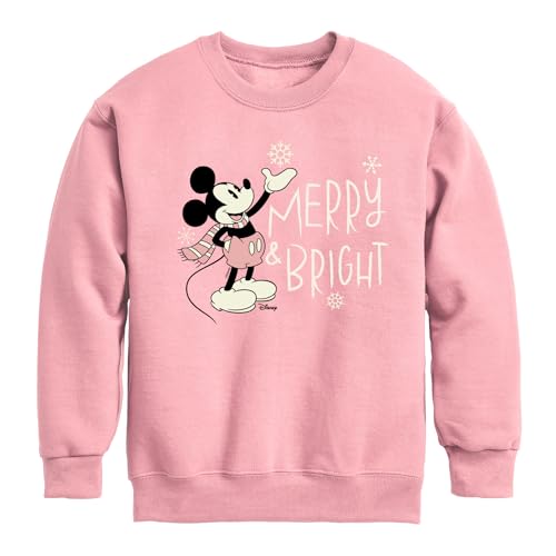 Disney - Merry and Bright Mickey Mouse - Toddler & Youth Crewneck Fleece Sweatshirt