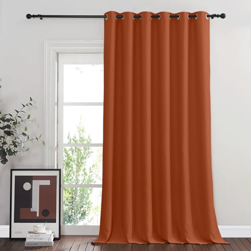 NICETOWN Burnt Orange Blackout Curtain for Sliding Door, Grommet Patio Door Curtain Wide Window Treatment Privacy Thermal Curtain for Bedroom/Living Room (1 Panel, W80 x L95)