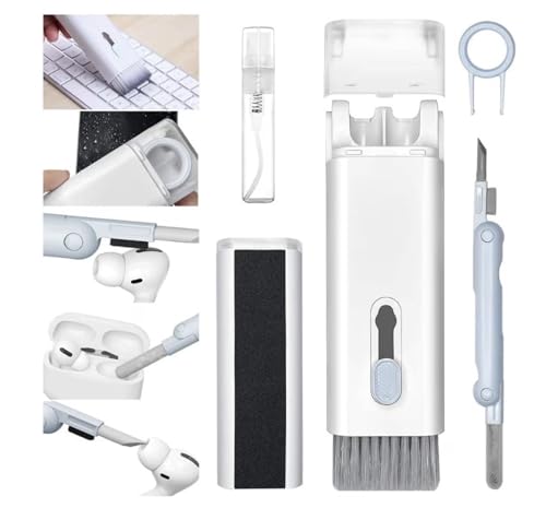 Kit de Limpeza 7 em 1 para Eletrônicos – Teclado, Notebook, Celular e Fones com Escova Antipó, Flanela e Removedor de Teclas