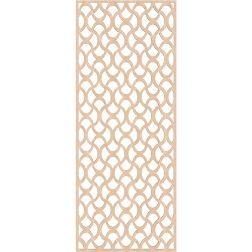 Image of Resort Decorative Pierced Fretwork Wood Wall Panels, 25 3 /8 inchW x 64 3 /8 inchH x 3 /8 inchT, Red Oak