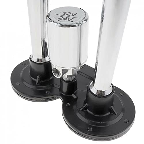 DriSentri Air Horn For Truck, 12V/24V Dual Trumpet 300DB Super Loud Chrome Plated Air Horn Kit With LED Light For Car Truck Boat, Air Horns - View #4