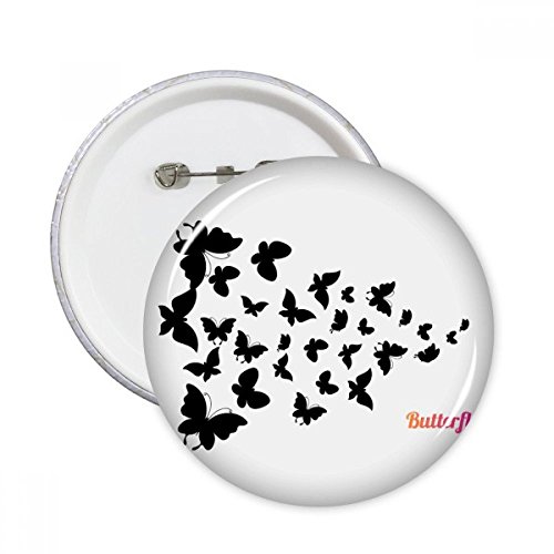 Pins badge bouton papillons foncé décor pour vêtements en lot de 5 pièces