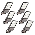 240W LED Parking Lot Light 60000Lm 6000K Street Light Dusk to Dawn Photocell IP65 Waterproof Commercial Outdoor Lighting 11 Years Lifespan 6 Pack for Parking Street Roadway Yard Warehouse Garage