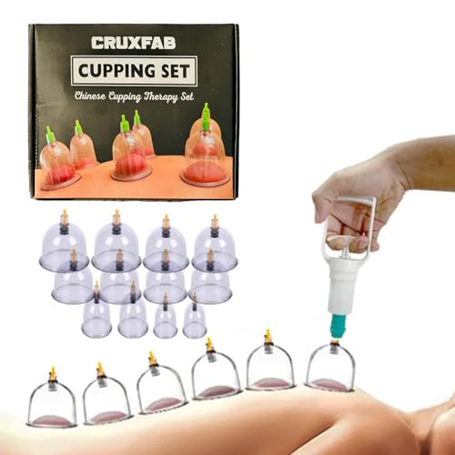 Image of HIJAMA Cupping Kit 12 Pcs Vacuum Cupping Set for Health Care Portable Body Relaxation Massage and Manual Therapy Cups for Pain Relief Magnetic Traditional Chinese Therapy Cupping