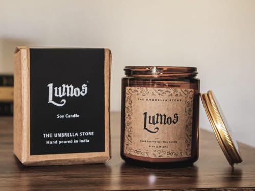 Image of THE UMBRELLA STORE HP Scented Candle, Lumos Scented, Soy Wax Candle | Eco Friendly | Luxury Scented | Home Decor Candle