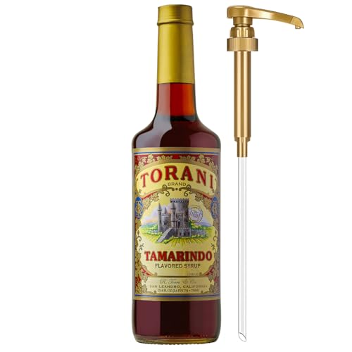 Image of Torani Tamarindo Syrup, 100th Anniversary Flavor for Drinks, Glass Bottle with Pump Included, 25.4 Fl Oz