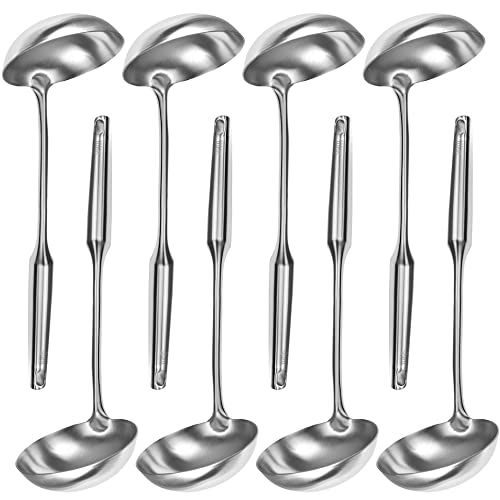 YBM HOME Soup Ladle, Stainless Steel Gravy Soup Spoon with Ergonomic Round Handle, Cooking Spoon for Kitchen, 14