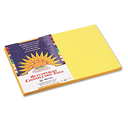 Image of Prang (Formerly SunWorks) Construction Paper, Yellow, 12 inch x 18 inch, 50 Sheets