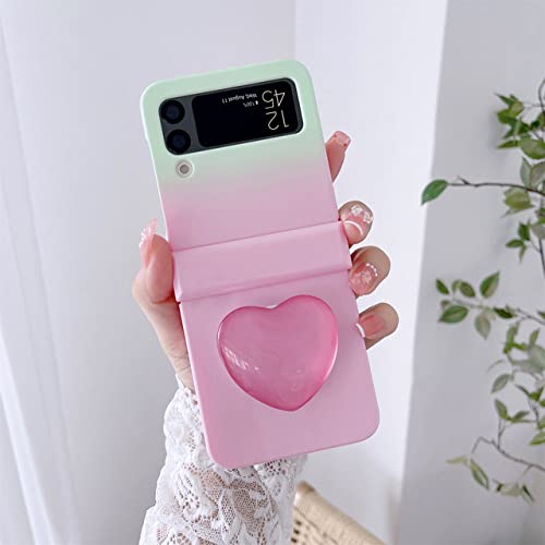 Coque pailletée Samsung Galaxy Z Flip 4 avec poignée cœur pour le quotidien