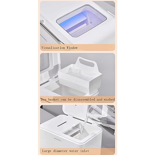 Fabricadora de hielo de sobremesa HYgloF, produce 33 libras en 24 horas, 9 cubos en 6 minutos, auto-limpieza automática, incluye cuchara y canasta, para cocina, oficina, bar o fiesta miniatura 2